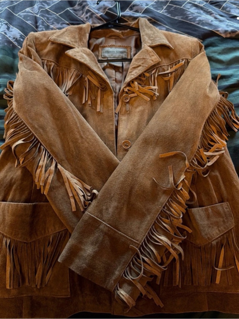 100% Genuine leather Brown Suede Fringe Blazer